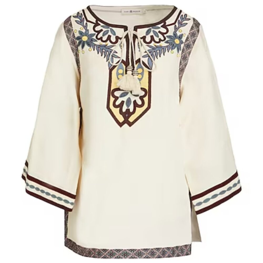 Tory Burch Embroidered Kaftan Top